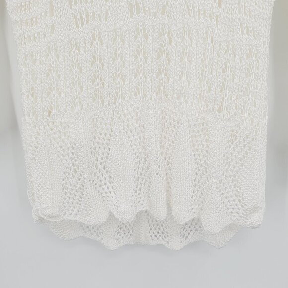 Emma James Ecru Crochet Lace Fishnet Sweater - Picture 7 of 8